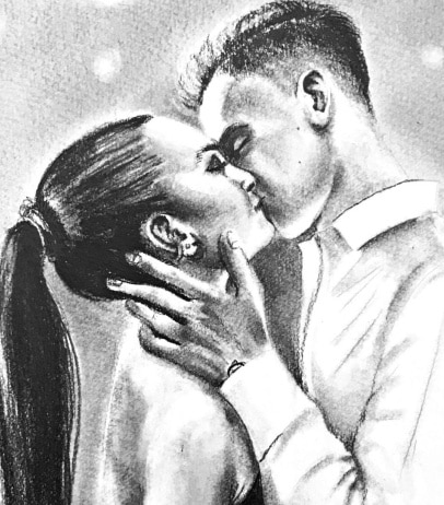 Romantyczny rysunek – portret pary na zamówienie